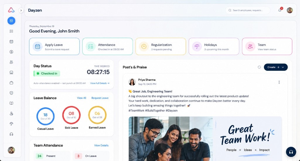 Dayzen product workspace
